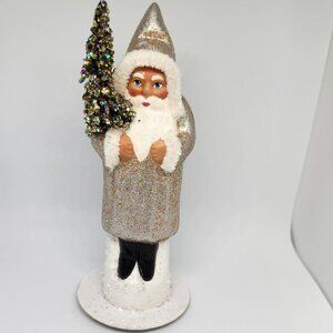 Ino Schaller Father Christmas Santa Paper Mache Original Mold German Vintage Chr